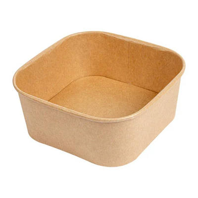 Embalagem Take Away Quadrada Kraft 1230ml Descartável Restaurante Comida Menu Ecológica