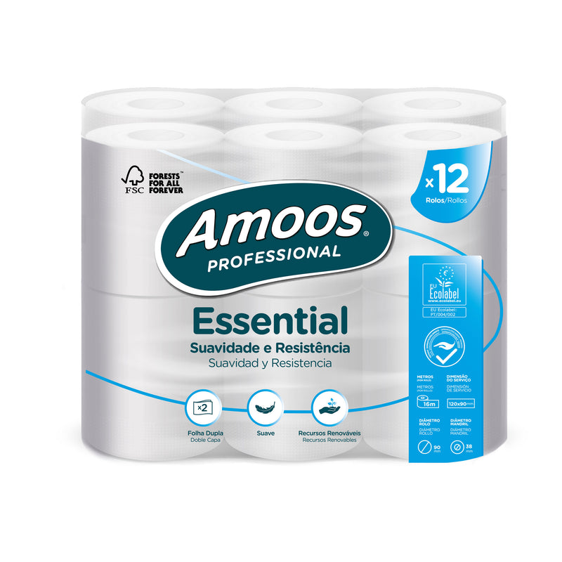 Papel Higiénico 2F Amoos Essential 16 Metros (108 Rolos)