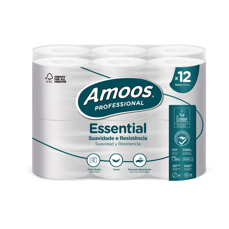 Papel Higiénico 2F Amoos Essential 24 Metros (108 Rolos)