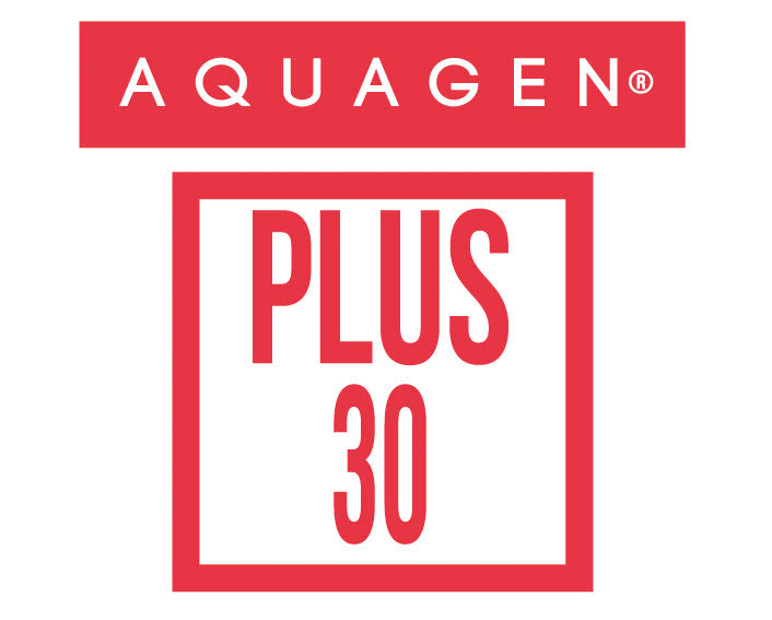 Logo AQUAGEN PLUS 30, detergente para máquinas da loiça de alta performance.