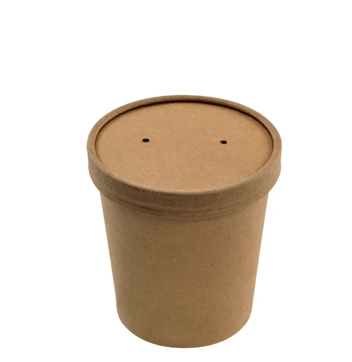 Embalagem Sopa 200ml Take Away com Tampa Kraft Embalagem Redonda Sopeira Molhos Molheira Pequena 240ml Restaurantes Churrasqueira