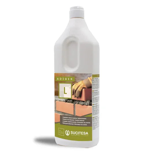 Desincrustante Ácido Profissional Extra Forte 1L da ADIGEN L, embalagem de plástico, produto ideal para limpeza forte e eficaz.