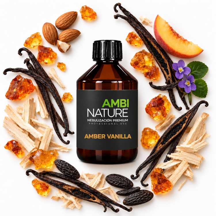 Recarga de Óleos Essenciais para Difusores AMBER VANILLA da AmbiNature com ingredientes naturais