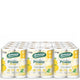 Rolo Papel de Cozinha 2F Amoos Compact Power Limão com embrulho de limão e folhas verdes, pacote de 12 packs com 4 rolos cada.