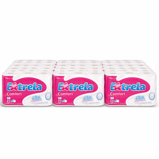 AMOOS EXTRELA COMFORT Papel Higiénico Doméstico Folha Dupla Rolo 11 Metros Empresas Hotel Saco 108 Rolos Packs Barato Económico Estrela