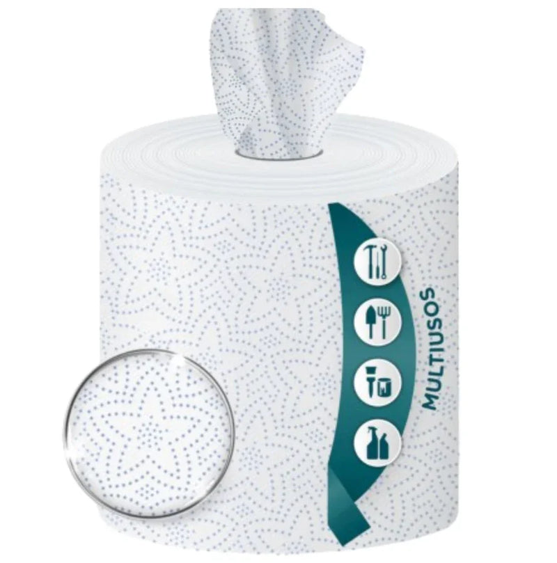 Papel Rolo Multiusos Amoos Strong 70M com folhas tripla e design absorvente.