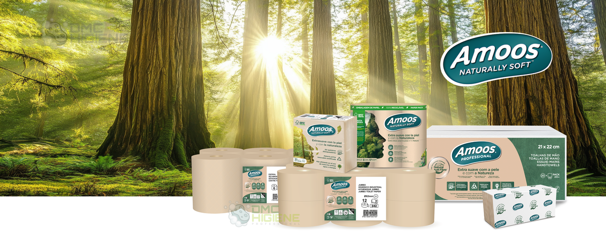 Guardanapos de Papel Ecológicos 33x33cm Amoos Naturally Soft | 1500un