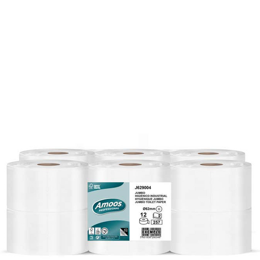 AMOOS PROFESSIONAL Papel Higiénico Rolo Jumbo Folha Dupla 90 Metros Pack 12 Rolos 257 Serviços Profissional Empresas RENOVA JOKER