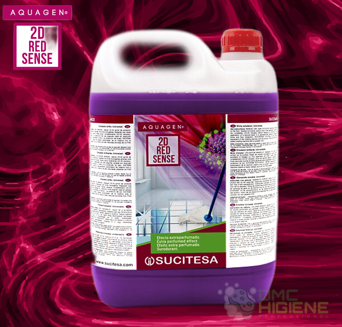 AQUAGEN 2D RED SENSE Detergente Pavimentos Neutro Extra Perfumado Garrafão 5 litros