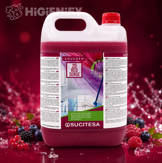 Detergente Pavimentos Neutro Extra Perfumado 5 Litros com Óleos Essenciais | AQUAGEN 2D RED SENSE da SUCITESA