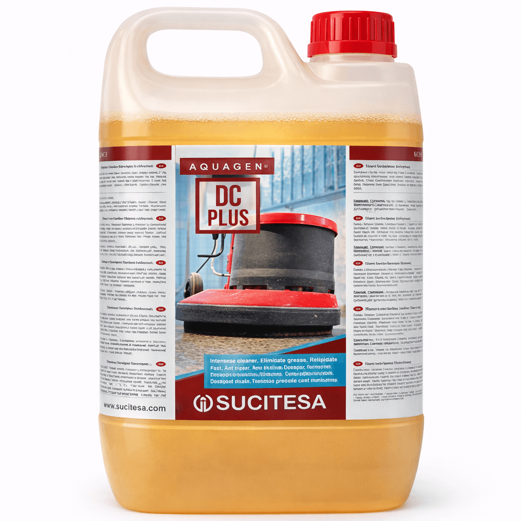 Decapante de Ceras Extra Forte Aquagen DC PLUS em garrafão de 5 Litros, solução para remoção de ceras e polímeros.