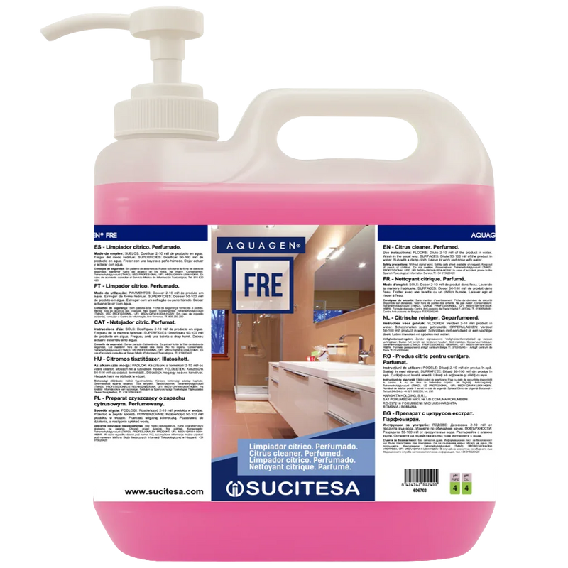 Garrafa Doseadora de Detergente Limpador WC Cítrico Concentrado Profissional AQUAGEN FRE