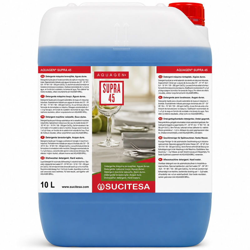 Secante Abrilhantador para Máquina da Loiça 10 Litros - Aquagen Supra 45 da Sucitesa