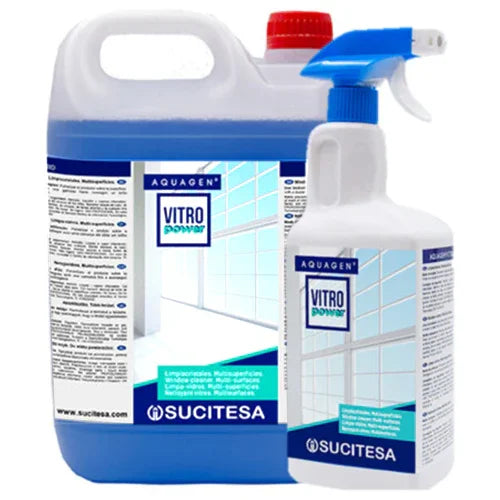 Detergente Limpa Vidros e Superfícies Alcalino 5 Litros e Garrafa Pulverizadora Spray da marca AQUAGEN VITRO POWER