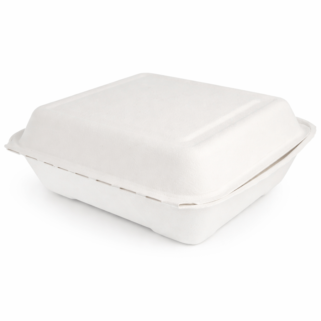 Caixa para Menu em Cana de Açúcar, descartável e prática para take away, 1200ml, 50 unidades