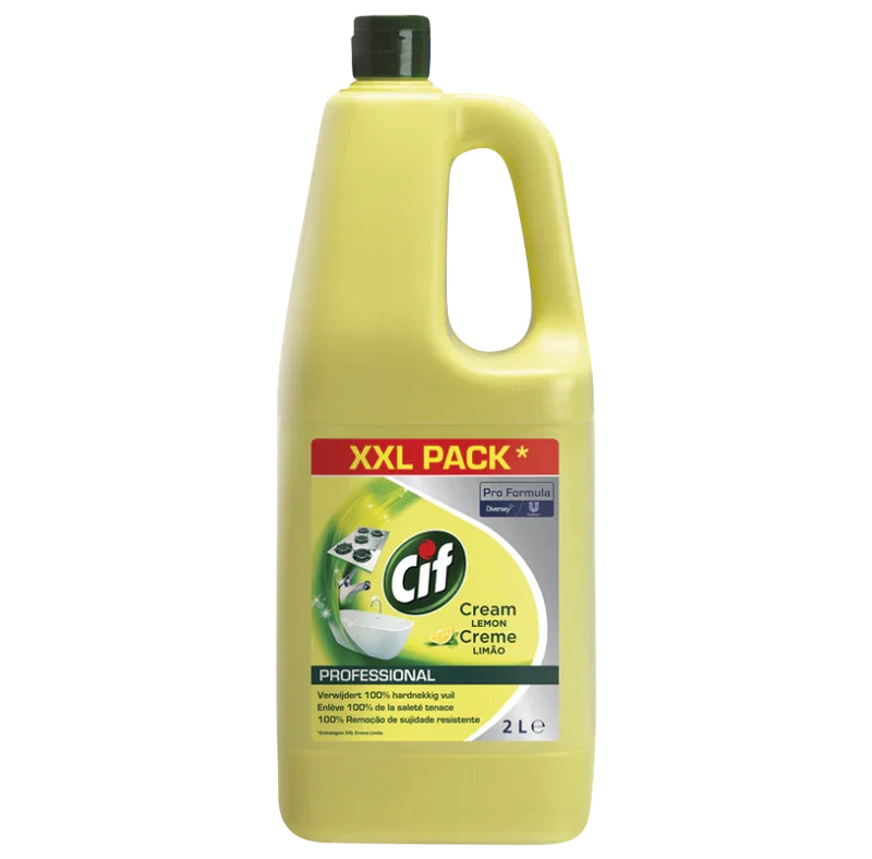 Garrafa de 2 Litros de Creme de Limpeza Multiusos CIF Limão Profissional