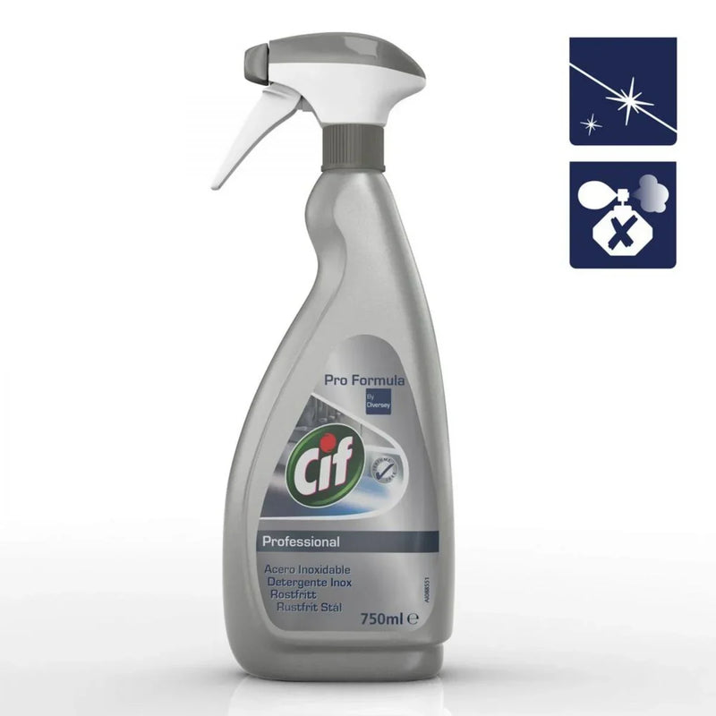 Garrafa de Detergente para Limpeza Superfícies em Inox Cif Profissional Spray