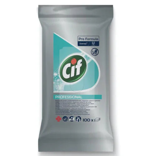 Pack de 100 unidades de Toalhitas Limpeza Multiusos CIF Profissional para Superfícies