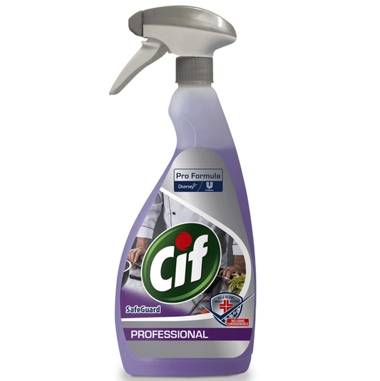 CIF PRO SAFEGUARD 2in1 Detergente Desinfetante Concentrado Profissional 2em1 Spray 750ml Empresas Cozinhas
