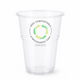 Copo de PLA Compostável Transparente 220ml com selo de compostabilidade 100%.