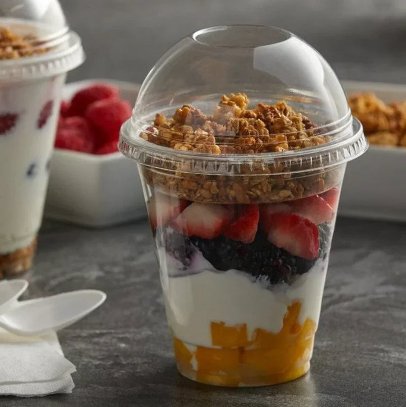 Copo PET Transparente 360ml Taça Plástico Descartável Sobremesa Salada Gelado Açaí Take Away Batidos Sumos Restaurante Bar