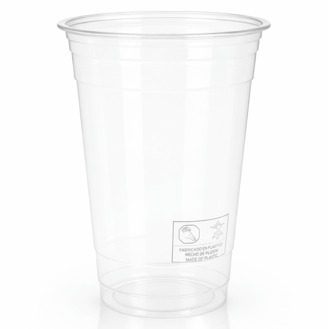 Copo PET Transparente 480ml Plástico Descartável Sobremesa Salada Gelado Açaí Take Away Batidos Sumos Naturais Smoothies Restaurante Bar