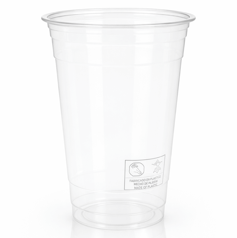 Copo PET Transparente 480ml Plástico Descartável Sobremesa Salada Gelado Açaí Take Away Batidos Sumos Naturais Smoothies Restaurante Bar