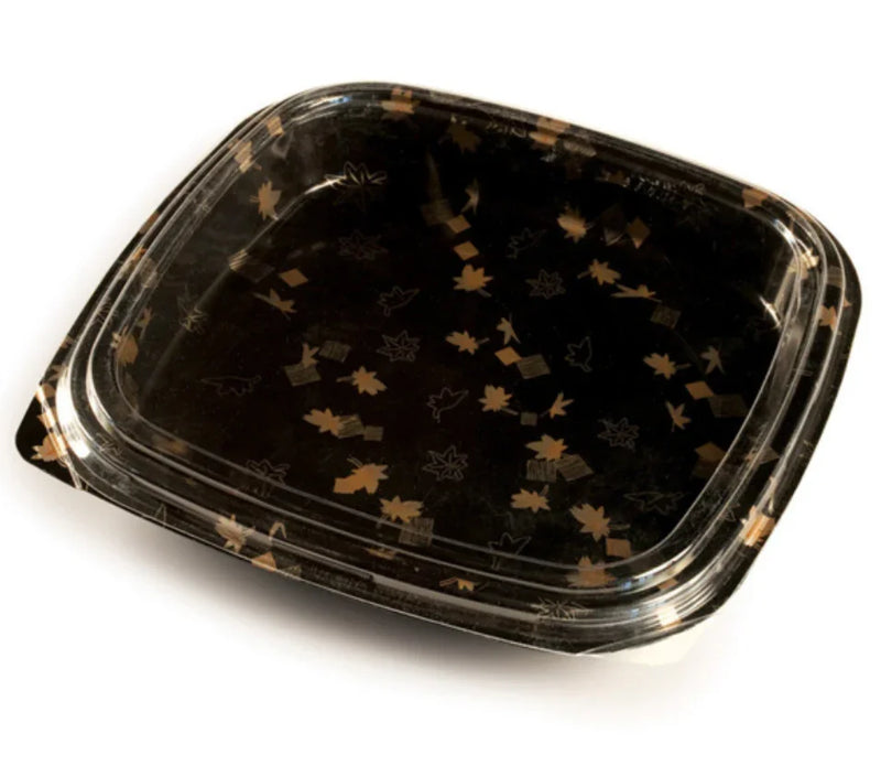 Embalagem Sushi Preta PS Take Away com Tampa 27x27cm Quadrada Redonda Pintada Decorada Restaurante Asiático Bar Japonês Menu Comida