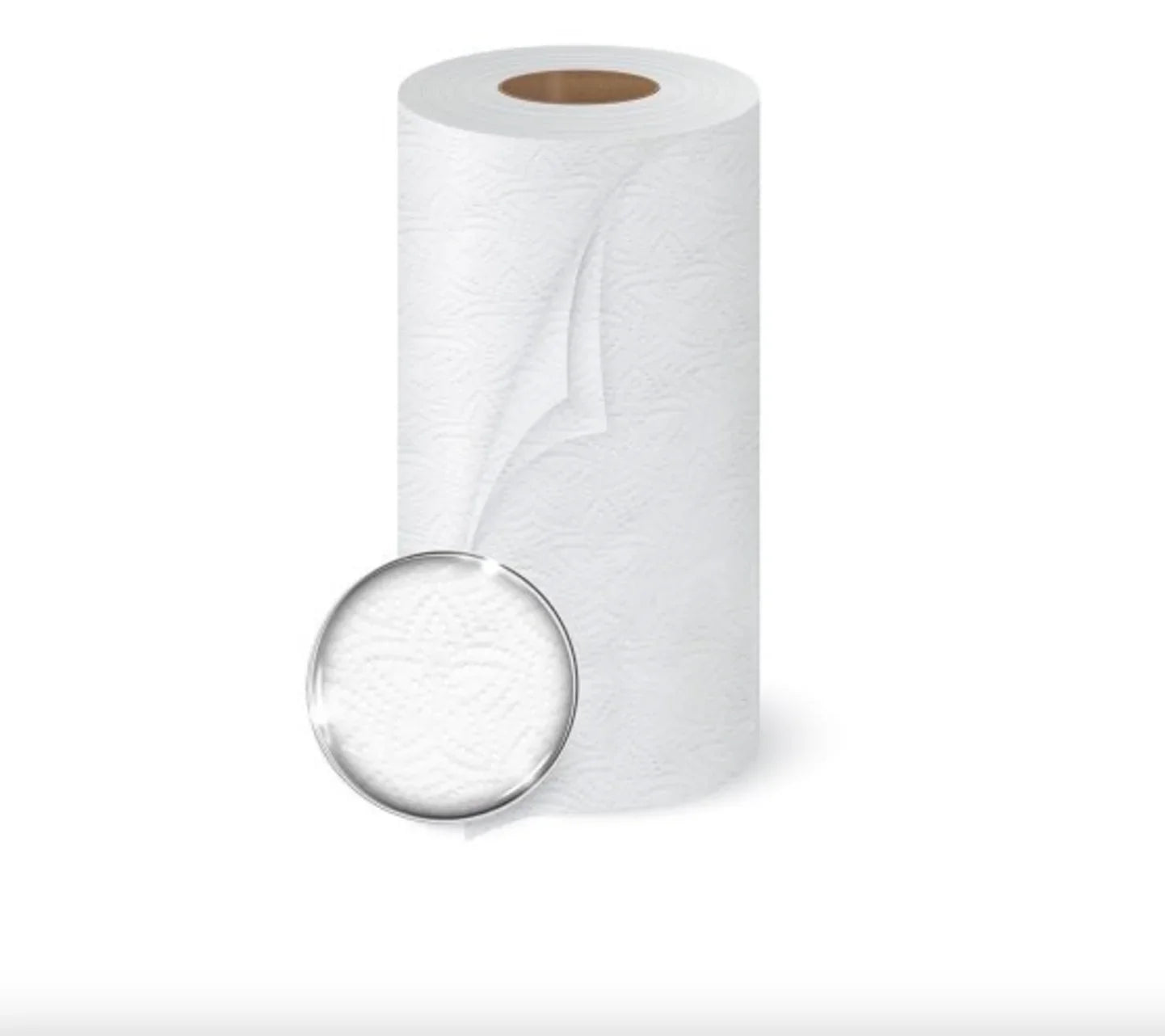 Rolo Papel de Cozinha 2F Amoos Resistant em destaque com textura de folha dupla.