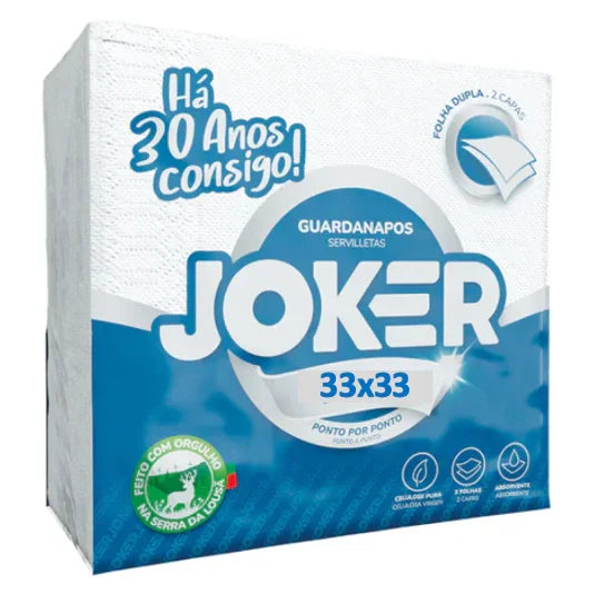 JOKER 33x33 2F PPP BRANCO Guardanapo Mesa Branco 33x33cm PPP Premium Restaurante Maço