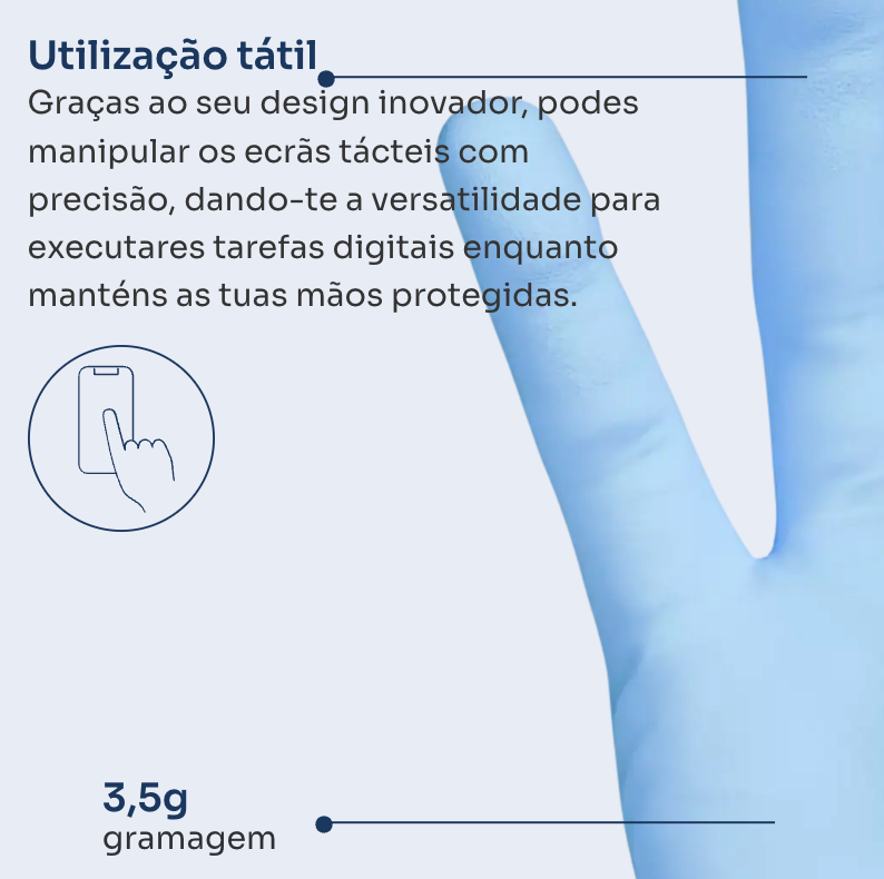 DELFI PRO LUVA NITRILO AZUL 3.5