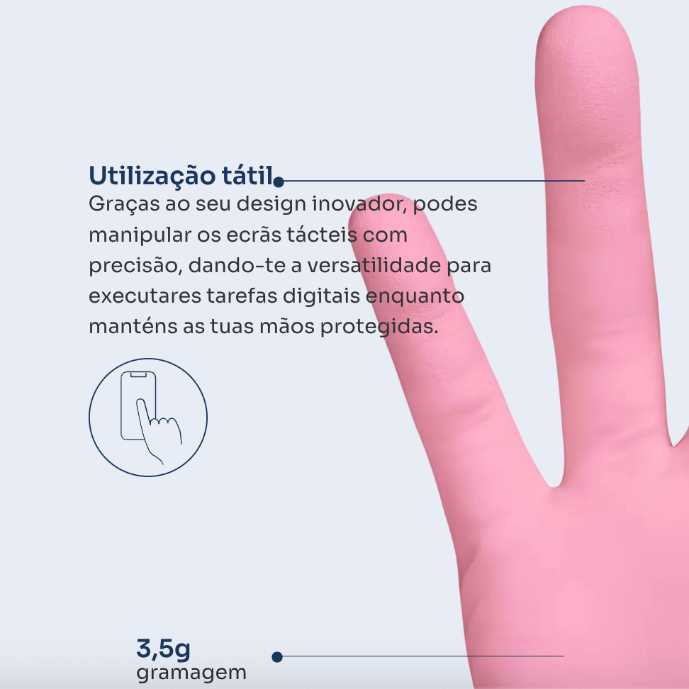Delfi Pro Luva Nitrilo Rosa 3.5