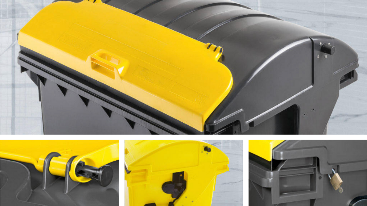 Contentor do Lixo Industrial com Rodas 1100L
