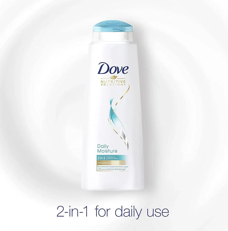 Champô e Condicionador 2em1 DOVE 250ml, solução nutritiva para cabelo, para uso diário.