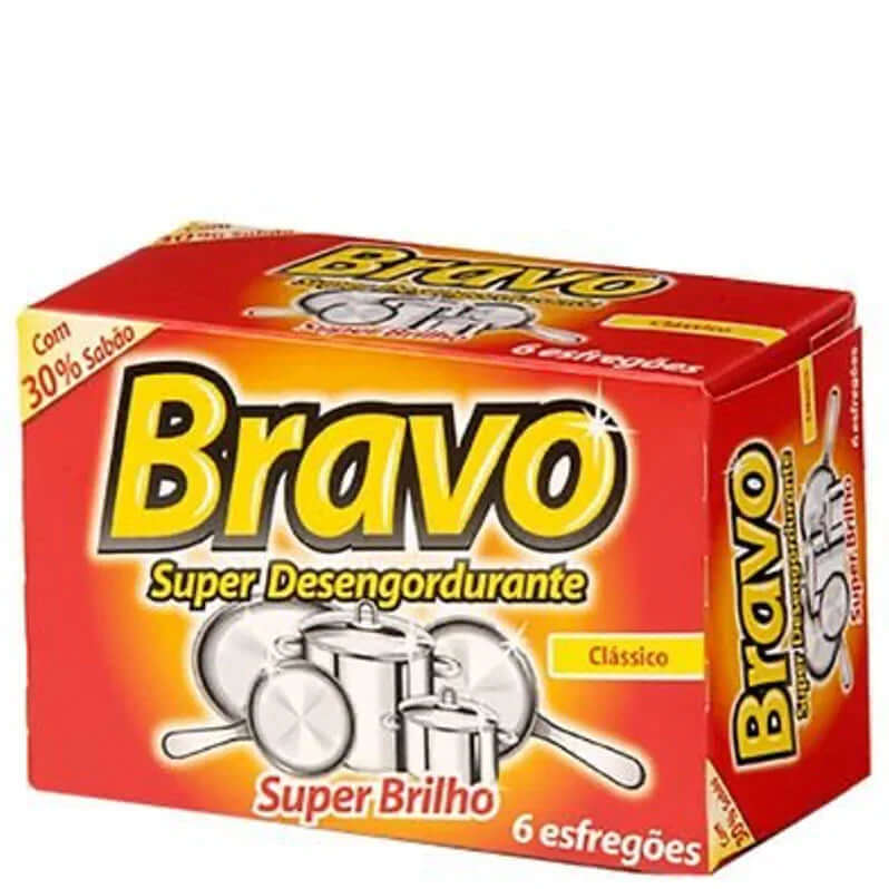 Esfregão Bravo Super Desengordurante Pack 6 Unidades