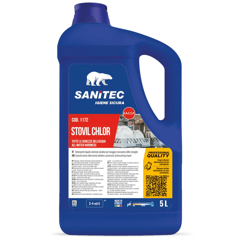Garrafão de 5 Litros de Detergente Clorado para Máquina da Loiça 5 Litros da marca Sanitec Active Chlor