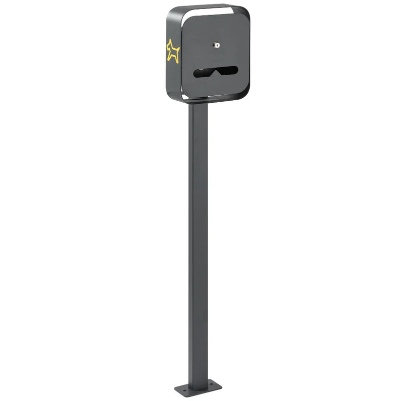Suporte para Sacos de Dejetos Caninos em metal com pedestal, ideal para parques e espaços públicos.