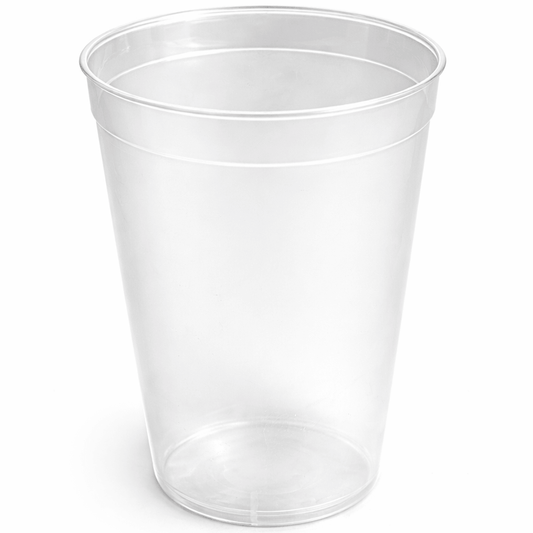 Copo Plástico PP Forte Reutilizável 500ml transparente, ideal para bebidas, caixa com 360 unidades.