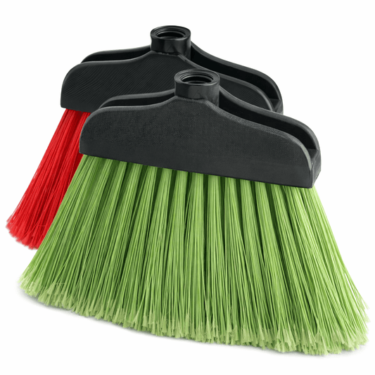 Vassoura Tradicional Despontada de Grande Volume disponivel em duas cores, verde e vermelha