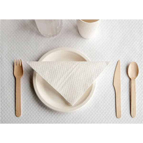Colher Madeira Faca Garfo 16cm Refeição Talheres Descartáveis Sopa Mesa Eventos Catering Instituições Lares Menu 