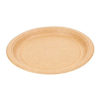 Prato Cartão Kraft Descartável 22cm Refeição Catering Cantina Empresas Instituições