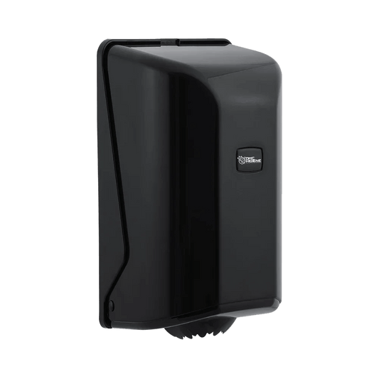 Dispensador Rolo Papel Espiral Mini Preto Plástico ABS Compacto Pequeno Empresas