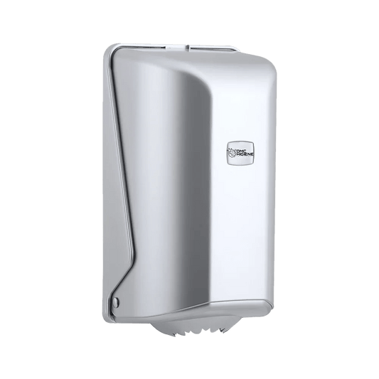 Dispensador Rolo Papel Espiral Mini Branco Plástico ABS Inox Compacto Pequeno Empresas