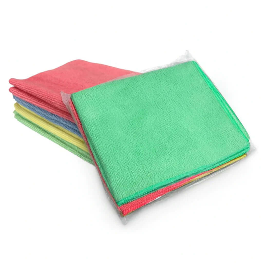Pano Microfibra 4 Cores Azul Verde Vermelho Rosa Amarelo HACCP Sistema Limpeza Superfícies Profissional Empresas Pack 12 Panos
