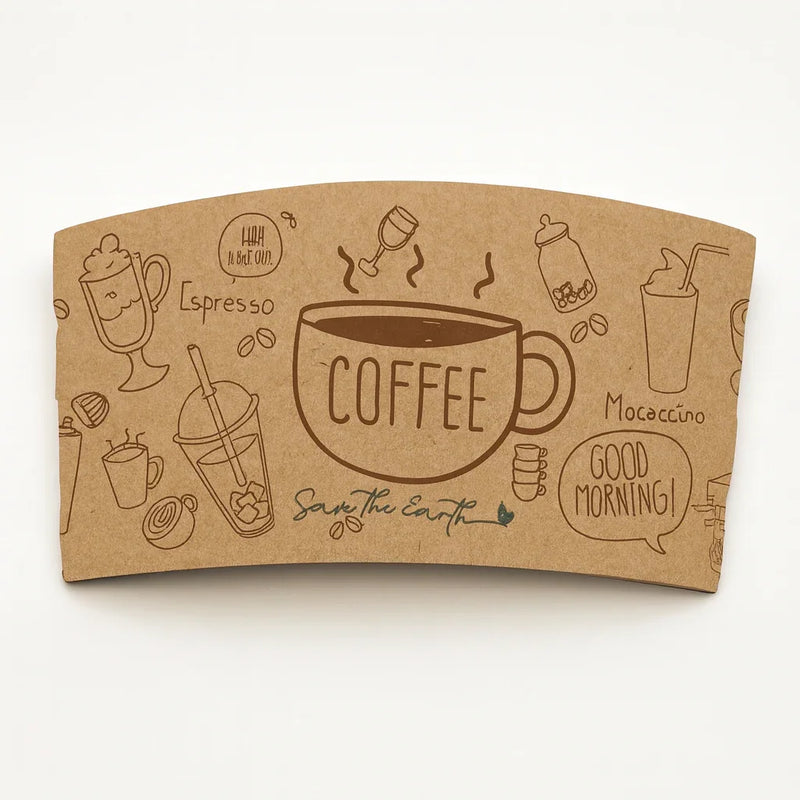 Capa Isolante Copos Bebidas Quentes Cartão Take Away Café Chá Restaurante Empresas Escritórios