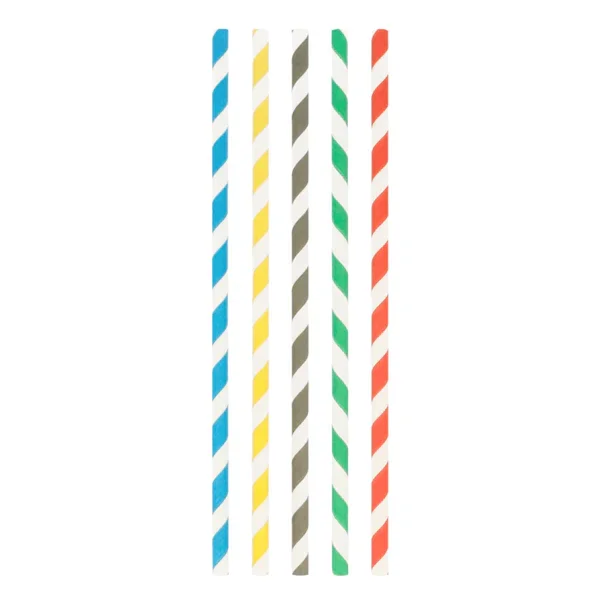 Palhinhas Papel Cartão Cores Individuais 20cm