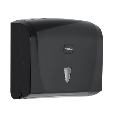 Dispensador Toalhas Mão Zig-Zag Preto Plástico ABS Barato Económico Casa Banho Empresas