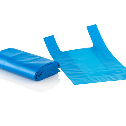 DELFI PRO ASA PEBD Saco Plastico Alça Azul Compras Embalagem 5Kg 30x40cm 40x50cm 50x55cm 60x70cm Empresas Supermercado