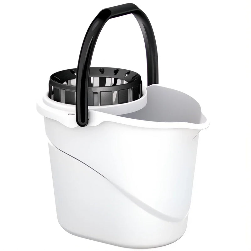Balde Oval com Espremedor Ergo Profissional Branco Forte Resistente Empresas Limpeza Vileda