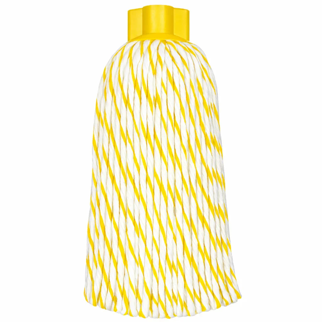Esfregona Microfibra+Algodão Pro XXL em amarelo e branco, ideal para limpeza intensa e profissional.